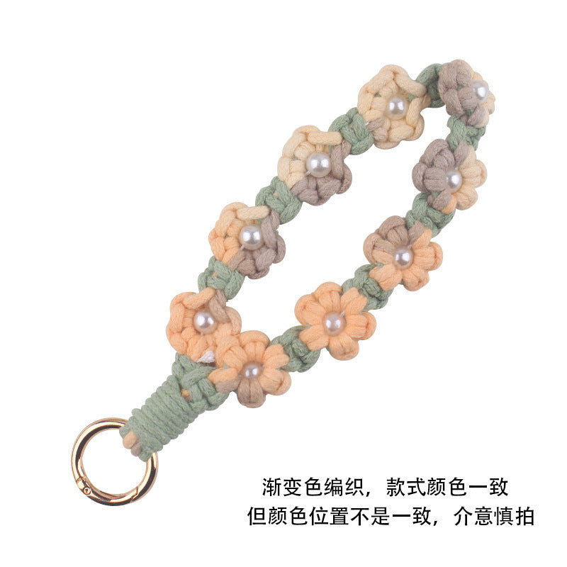 Wholesale pure hand-woven gradient daisy key chain